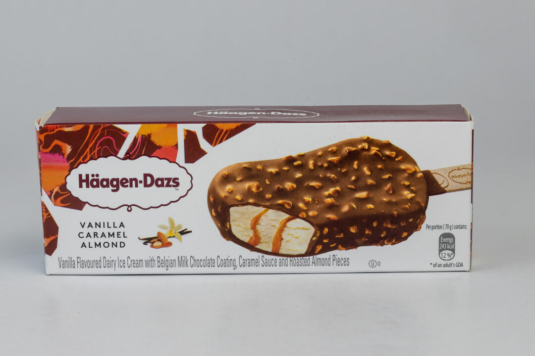 Haagen-Dazs Vanilla Caramel Almond 24x80ml Stick Bar (Carton)