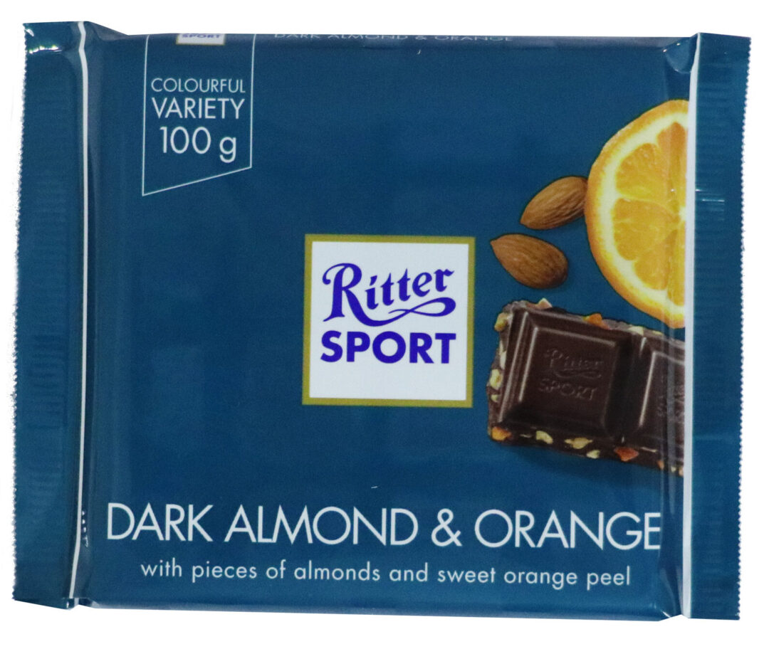 Ritter Sport Dark Choco Almond Orange 100gx12 (Box)