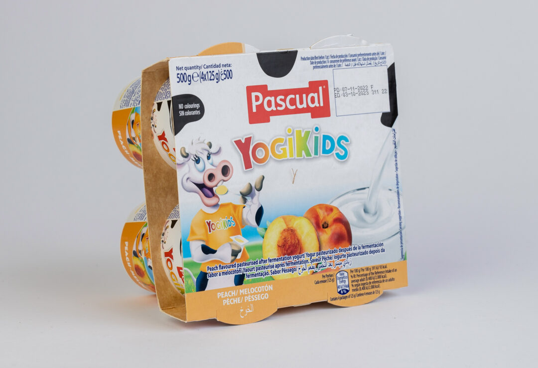 Pascual Yogi Kids Yogurt Peach (1x6x4) 125G (Tray)