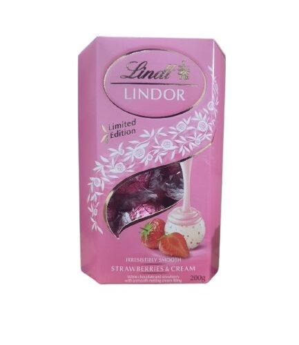 Lindt Lindor Cornet Strawberry & Cream 8x200g (Ctn)