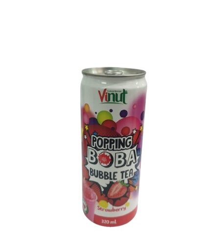 Vinut Popping Boba Ice Tea Strawberry 24x330ml (Ctn)